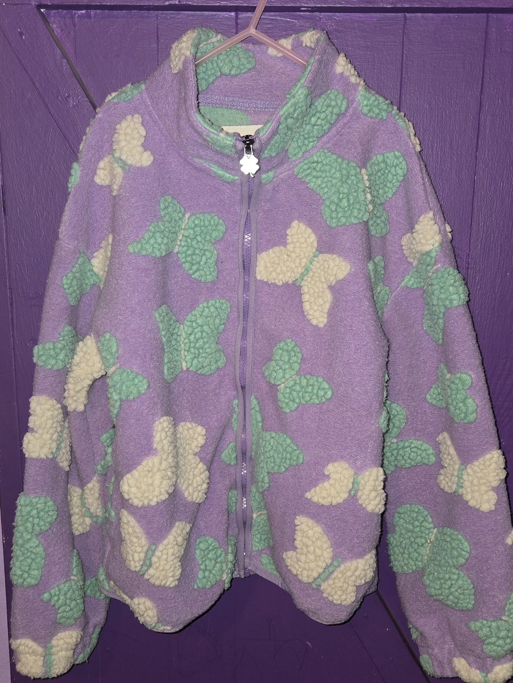 Lucky Brand Lavender Jacket with Mint And Cream Butterfly Accents
